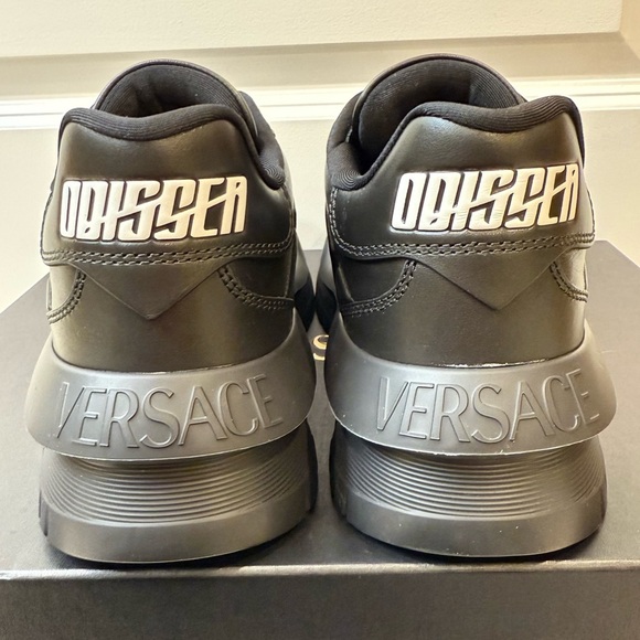 Versace Shoes Men's Size 39.5 Womens 9 Greca Calf Leather Odyssey Sneakers NWB - Picture 8 of 15